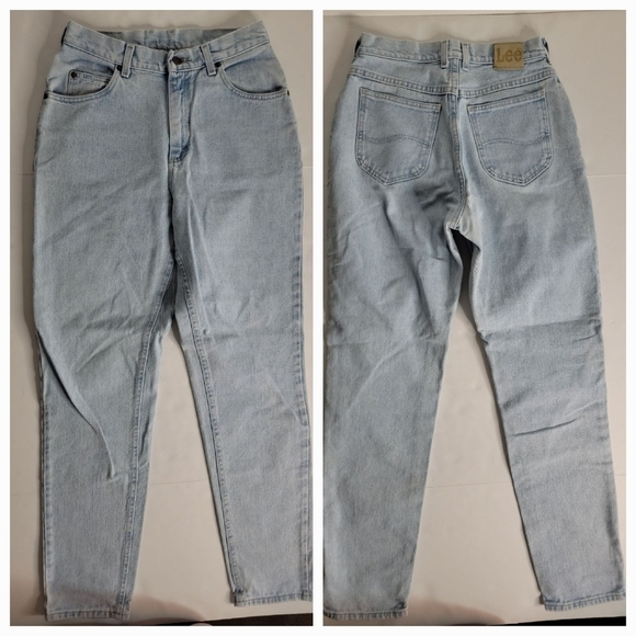 Lee Jeans Sz 10L x 33 High Rise Tampered Denim 28x33 Vintahe 90s Y2K USA - Picture 2 of 12
